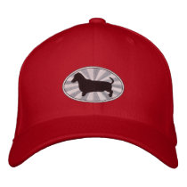 Dachshund Oval Pink Starburst embroidered hats by ktreadwe Dachshund Oval Pink Starburst embroidered hats