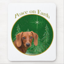 Dachshund Peace on Earth mousepads