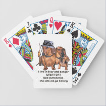 Dachshund Poker Cards for the fisherman playing cards
