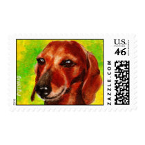 Dachshund Postage Stamp