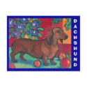 Dachshund Postcard by ZazBear Dachshund Postcard
