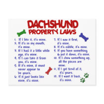Dachshund Property Laws 2 Postcards