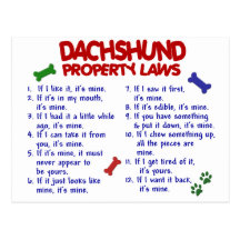 Dachshund Property Laws 2 Postcards