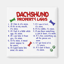 Dachshund Property Laws 2 Refrigerator Magnets