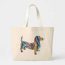 Dachshund - Psychedelic Zbra Doxie Tote Bags