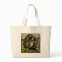 Dachshund  Puppy (Black/Grey) on the Lake Tote Bags