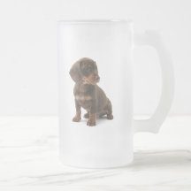 Dachshund Puppy Frosted Beer Mug