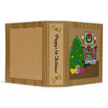 Dachshund Puppy's 1st Christmas Scrapbook binders by freespiritdesigns Dachshund Puppy's 1st Christmas Scrapbook binders