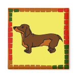 Dachshund Quilt Square magnets
