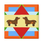 Dachshund Quilt Square magnets