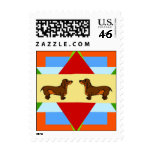 Dachshund Quilt Square Stamps