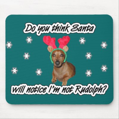 Dachshund Reindeer Mouse Pad by mikek92349