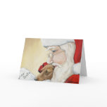 "Dachshund Request for Santa" Art Christmas Card