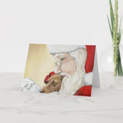 'Dachshund Request for Santa' Art Christmas Card