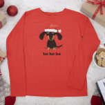 Dachshund Santa Clause with Customizable Text T-shirts