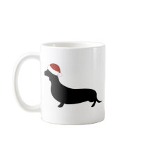 Dachshund Santa Hat mugs