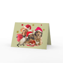 Dachshund Santa Paw Greeting Cards