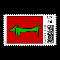 Dachshund Season's Greetings stamps