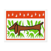 Dachshund Season's Greetings postcards