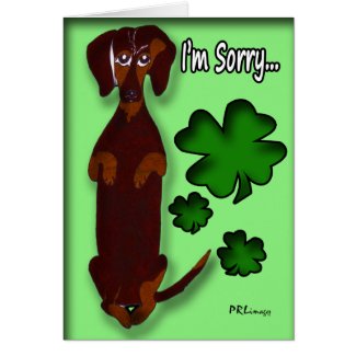 Dachshund Sidney "I'm Not Irish" Card