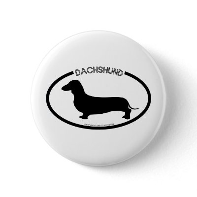Dachshund Silhouette Black Button by dogsilhouettes