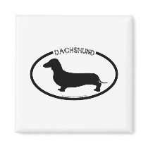 Dachshund Silhouette Black Magnet