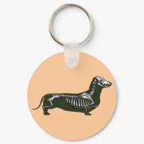 dachshund skeleton keychains