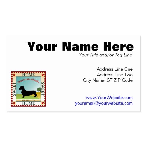 Dachshund [Smooth] Business Cards (front side)