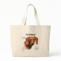 Dachshund (smooth) History Design Canvas Bags