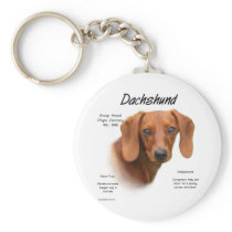 Dachshund (smooth) History Design Keychain