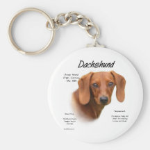 Dachshund (smooth) History Design Keychain