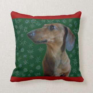 dachshund christmas throw pillows