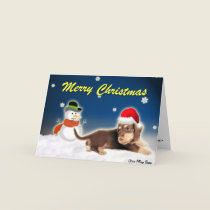 Dachshund Snowman (Customizable) Card