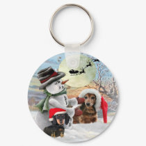 Dachshund Snowman Gifts keychains