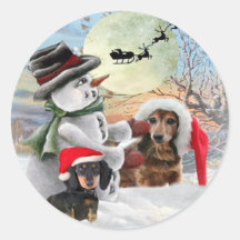 Dachshund Snowman Gifts Stickers