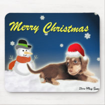 Dachshund Snowman Mousepad