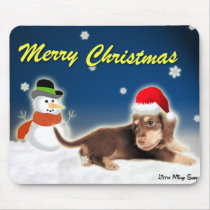 Dachshund Snowman Mousepad