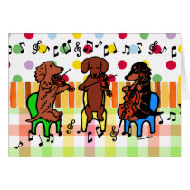Dachshund String Trio Birthday Cards