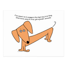 Dachshund Stupid Dog Tricks...for Poodles! Postcard