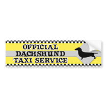 Dachshund Taxi Service Bumper Sticker bumper stickers by MenagerieMayhem Dachshund Taxi Service Bumper Sticker bumper stickers
