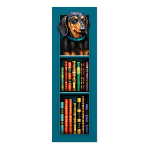 Dachshund Teal Bookmark Business Card