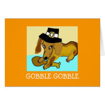 DACHSHUND THANKSGIVING GREETING CARD