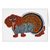 Dachshund Thanksgiving Turkey Greeting Card