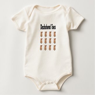 Dachshund Toes Baby  one piece shirt