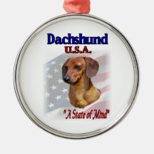Dachshund USA Ornament