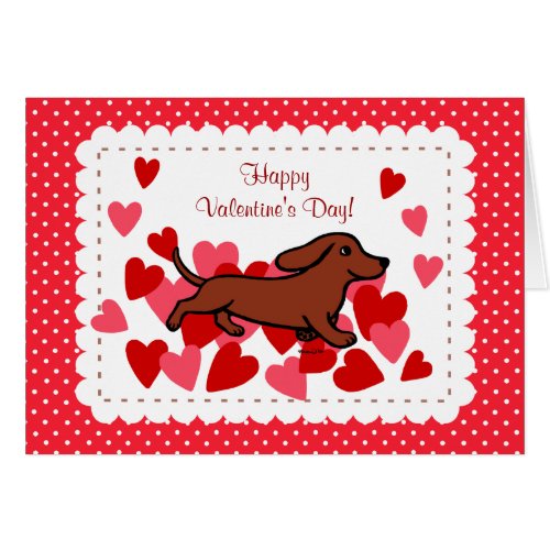 Dachshund Valentine Cartoon Greeting Card