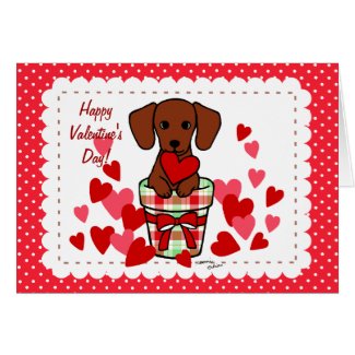 Dachshund Valentine Cartoon Greeting Cards