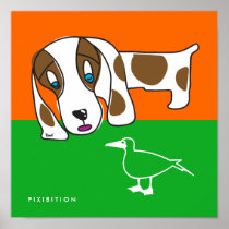 Dachshund Watch Bird Poster