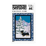Dachshund winter postage