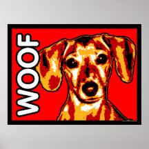 Dachshund WOOF Poster